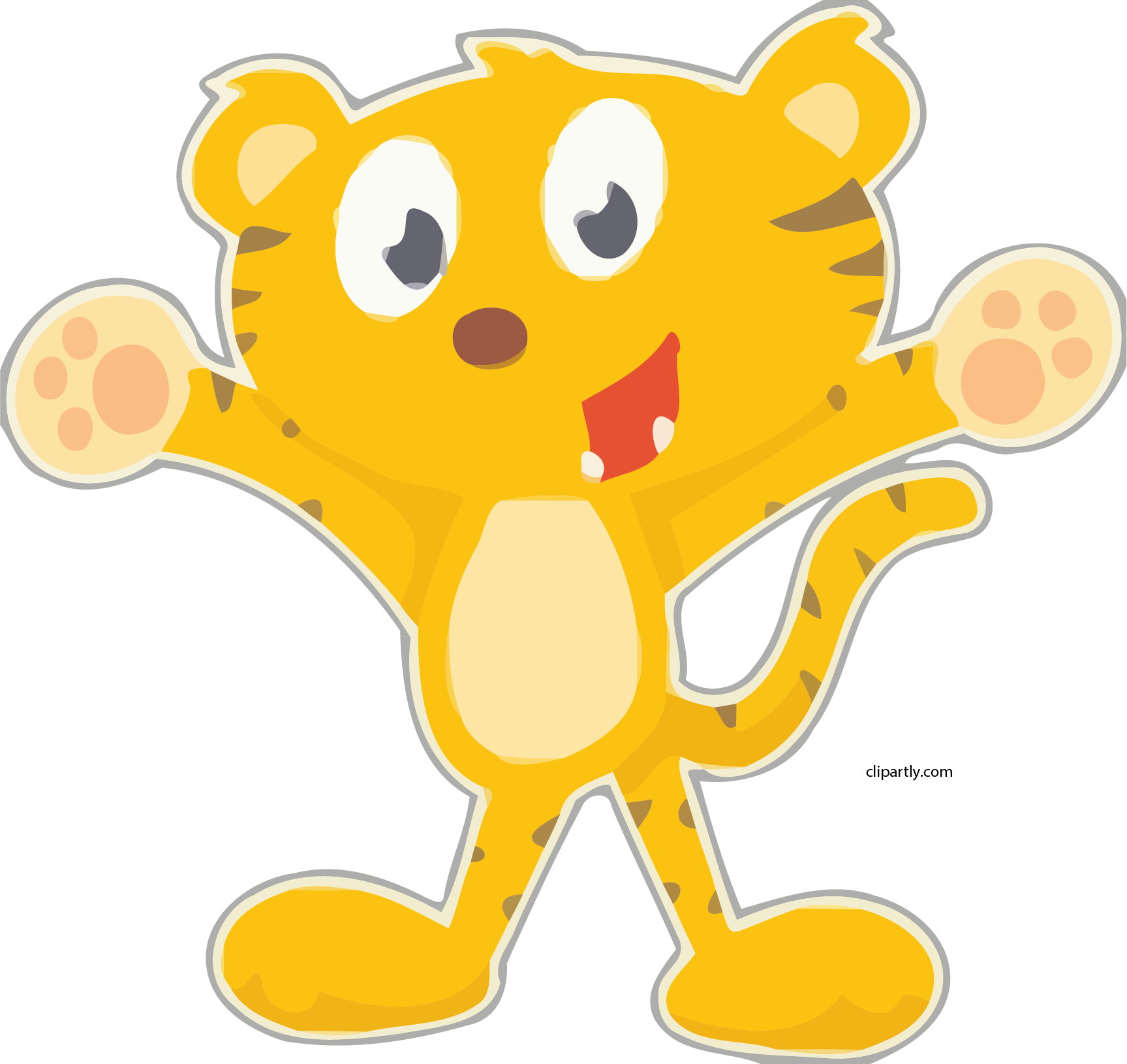 New Tiger Cartoon Png - Cartoon (1727x1630), Png Download