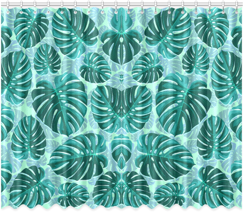 Tropical Leaf Monstera Plant Pattern Window Curtain - Motif (500x500), Png Download