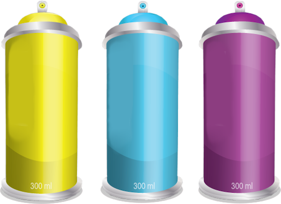 Share This Image - Spray Paint Cans Transparent (570x414), Png Download