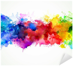 Multicolor Watercolor Splash Background (400x400), Png Download