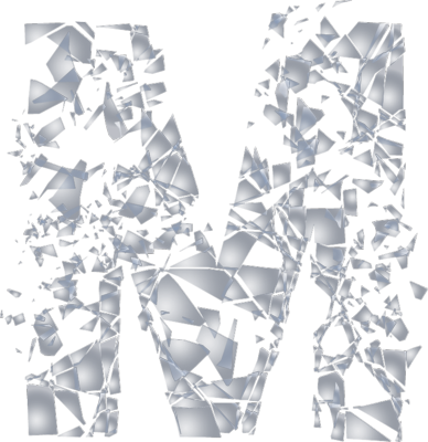Glass Crack Png Broken Glass Letters Png N For Pinterest - Letters Broken Glass Transparent (388x400), Png Download