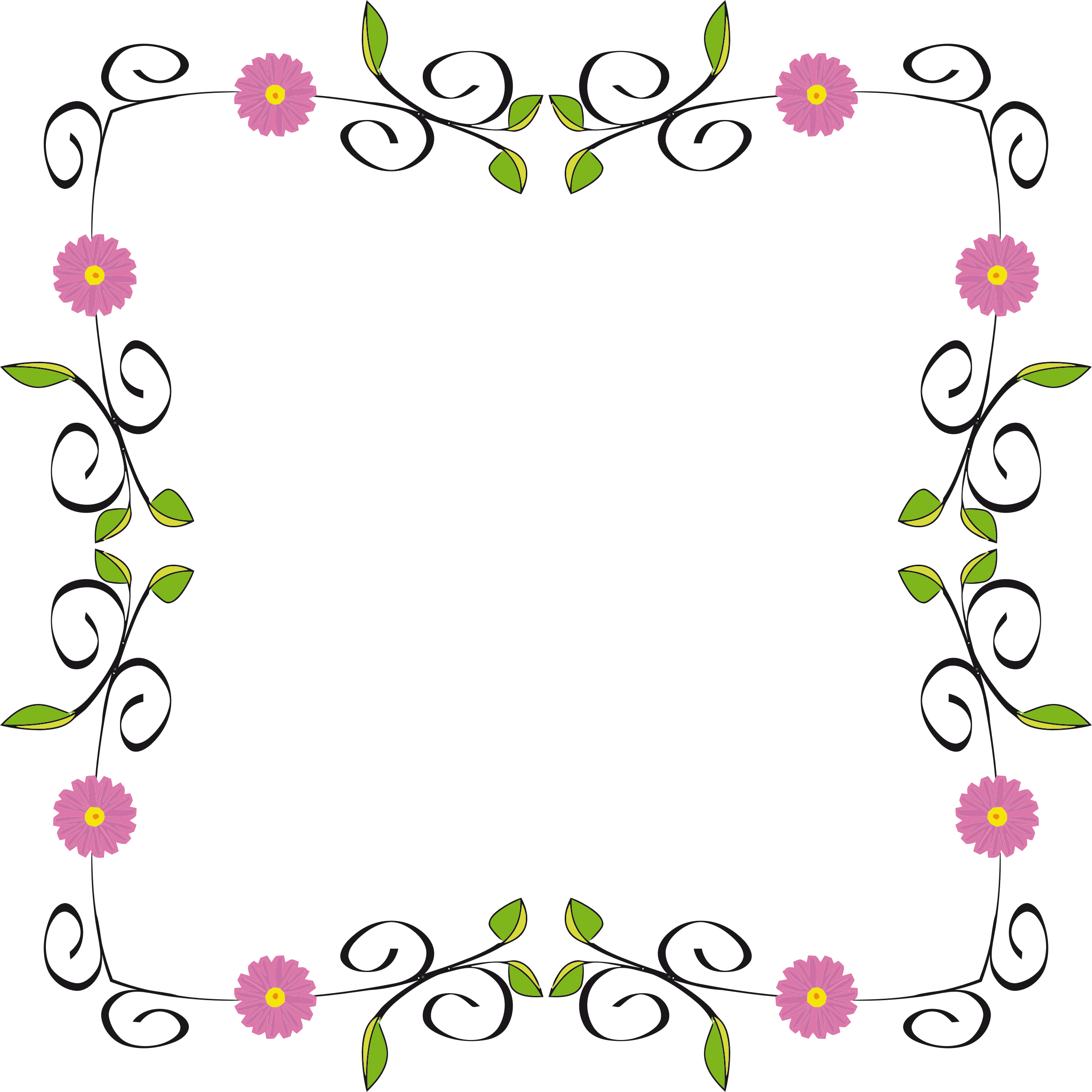 Floral Border - Floral Design Border Png (2330x2330), Png Download