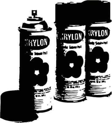 Spray Paint Cans - Vector Spray Paint Can (365x400), Png Download
