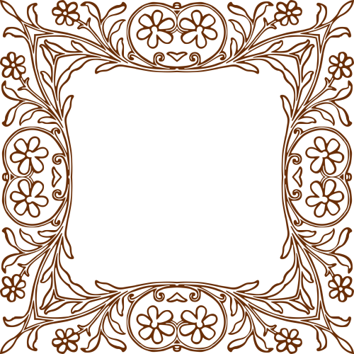 Floral Frame Png Transparent Image - Portable Network Graphics (500x500), Png Download