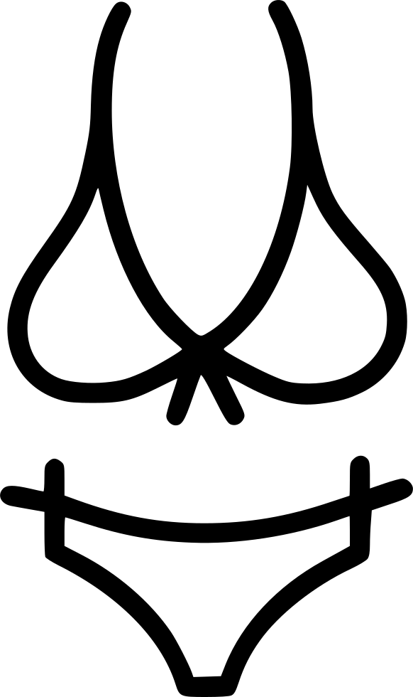 Clipart Library Bra Vector Line Art - Bra Panties Icon Transparent (582x980), Png Download