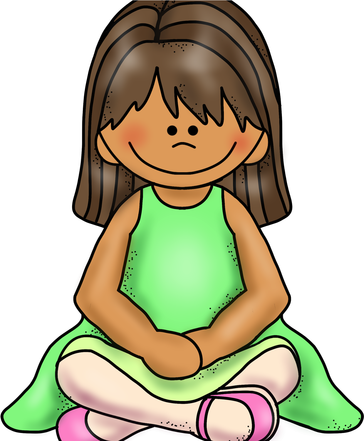 Sitting Criss Cross Applesauce Clip Art, Woman Sitting - Listen With My Whole Body (1261x1500), Png Download