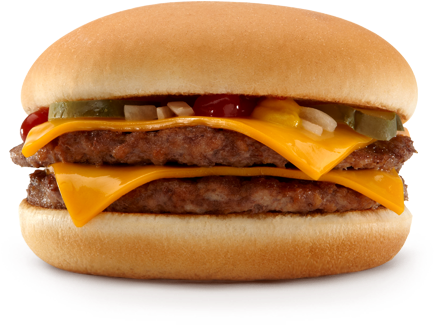 Mcdonalds Double Cheeseburger - Mcdonalds Double Cheeseburger Png (444x380), Png Download