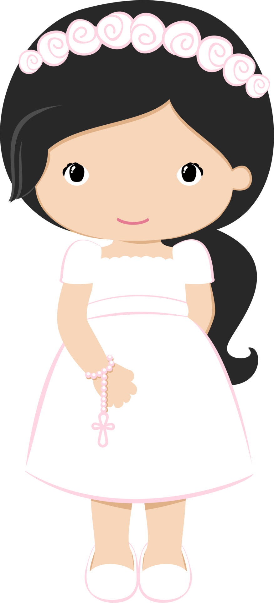 Pin By Stephanie Wil - First Communion Girl Clipart (875x1920), Png Download