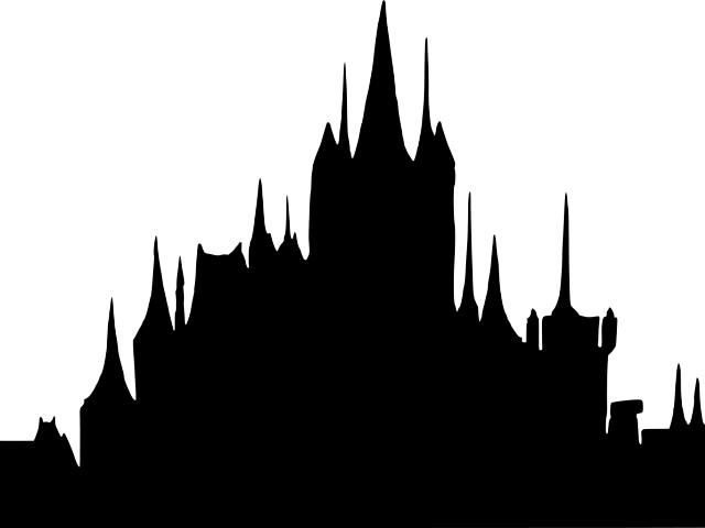 Fantasy City Clipart Png - Castle Silhouette No Background (640x480), Png Download