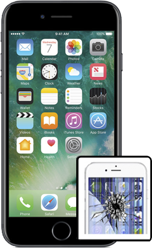 Iphone 7 Plus Cracked Glass And Lcd Repair - Router At&t U Verse (548x548), Png Download