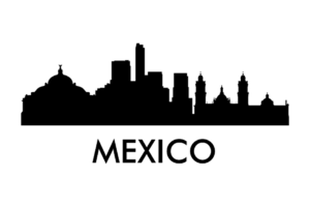 Mexico City Silhouette Full Hd Maps Locations - Skyline Mexico Png (450x300), Png Download