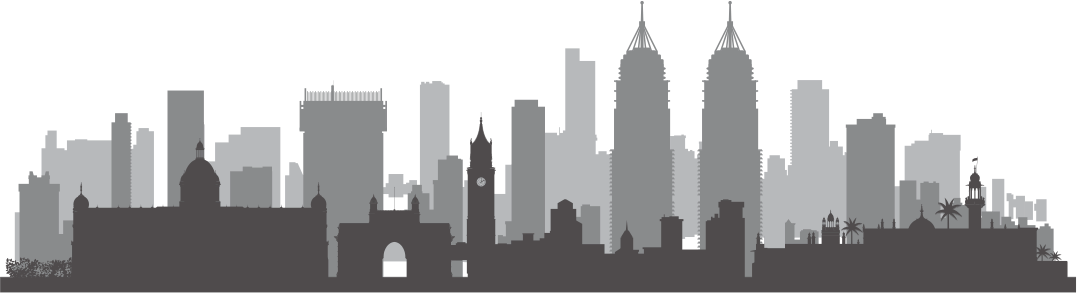 2 Cities - 6 Events - - Mumbai Silhouette (1078x294), Png Download