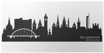 Glasgow Scotland Skyline City Silhouette Poster • Pixers® - Glasgow Skyline Silhouette (400x400), Png Download