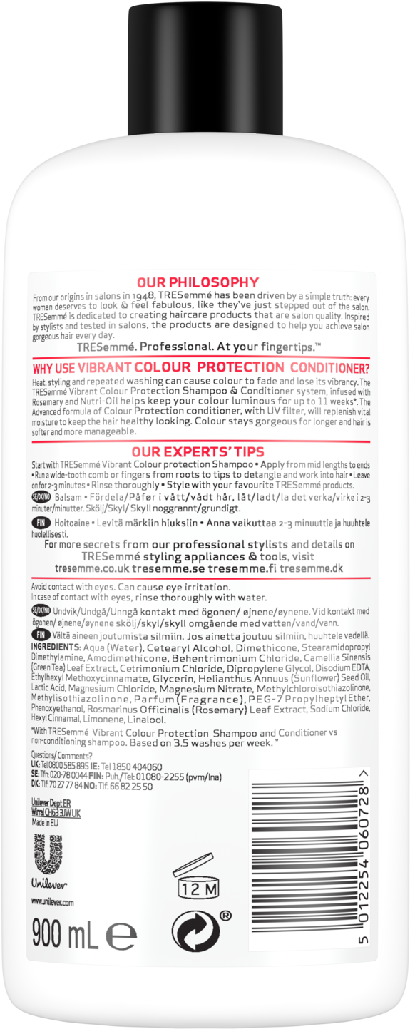 Tresemmé Shampoo For Colour-treated Hair - Plastic Bottle (1500x1500), Png Download