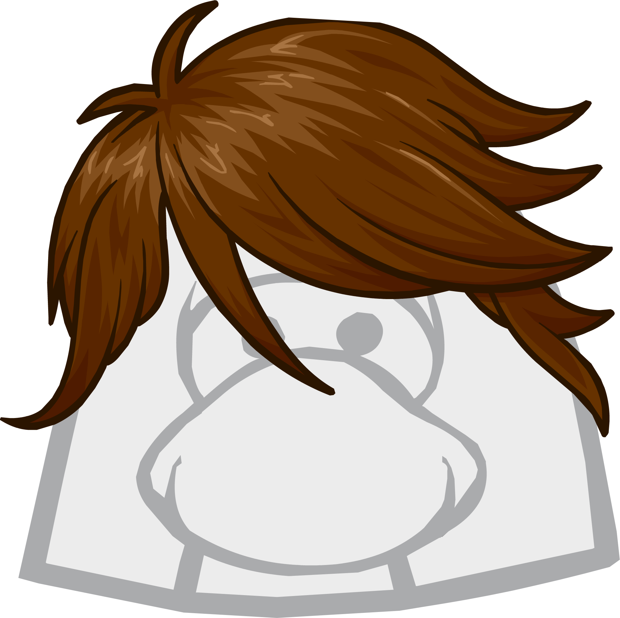 The Side Swept - Club Penguin With Hair (2059x2052), Png Download