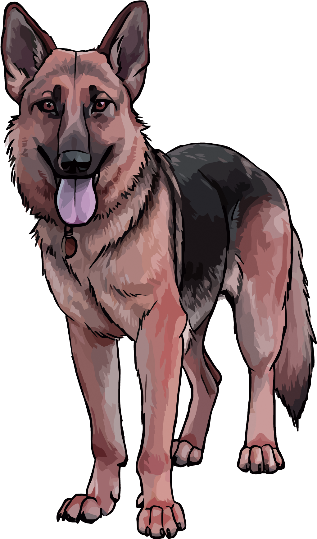 German Kunming Wolfdog Vector - German Shepherd Vector Png (1500x2150), Png Download