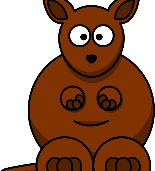 Download Kangaroo For Kids - Cartoon Kangaroo (544x600), Png Download