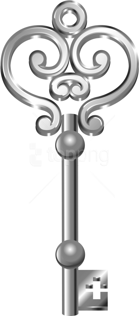 Download Silver Key Clipart Png Photo - Transparent Gold Key Png (480x1097), Png Download