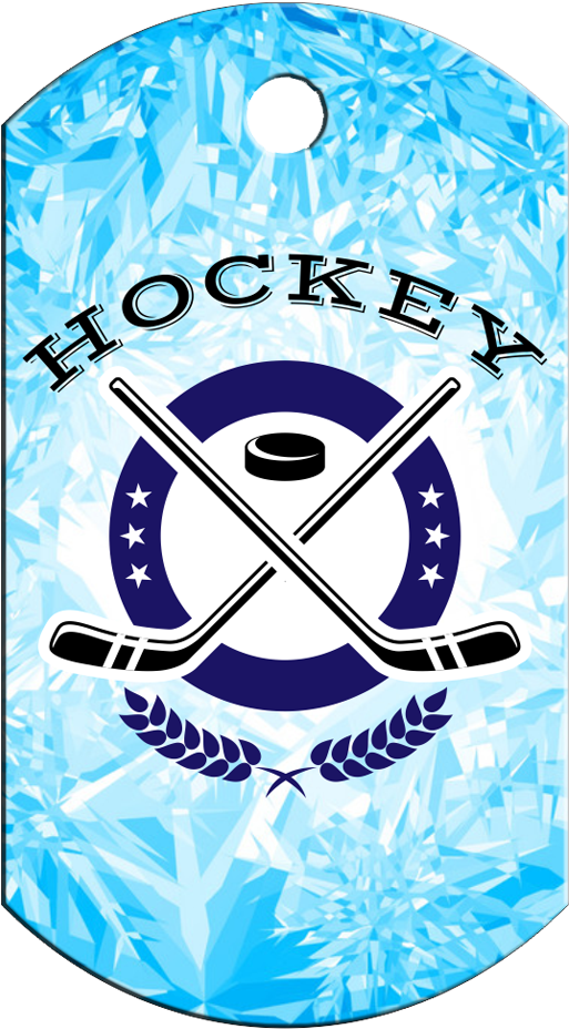 Full Color Dog Tag V3 - Ice Hockey Symbols (536x970), Png Download