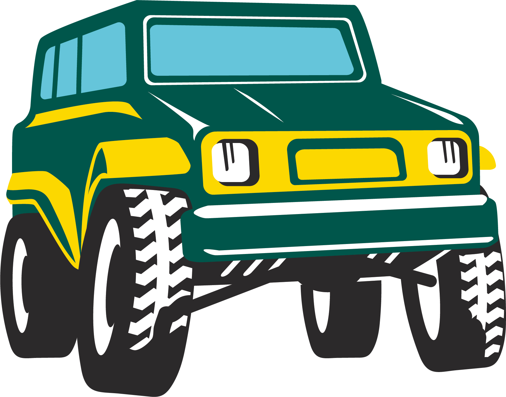 Hummer Clipart Yellow Jeep - Jungle Car Cartoon (1724x1352), Png Download