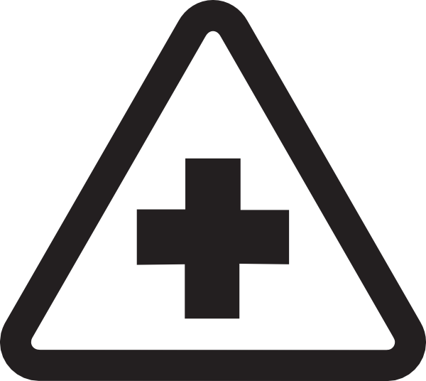 Do Not Use In Hospital Clip Art At Clker - Hospital Sign Clipart Black And White (600x536), Png Download