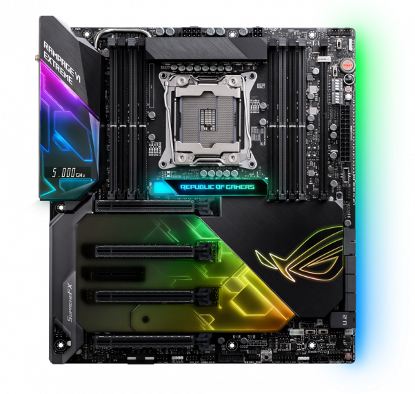 Rog Rampage Vi Extreme 2d - Asus Rog Rampage Vi Extreme M2 Slot (602x572), Png Download