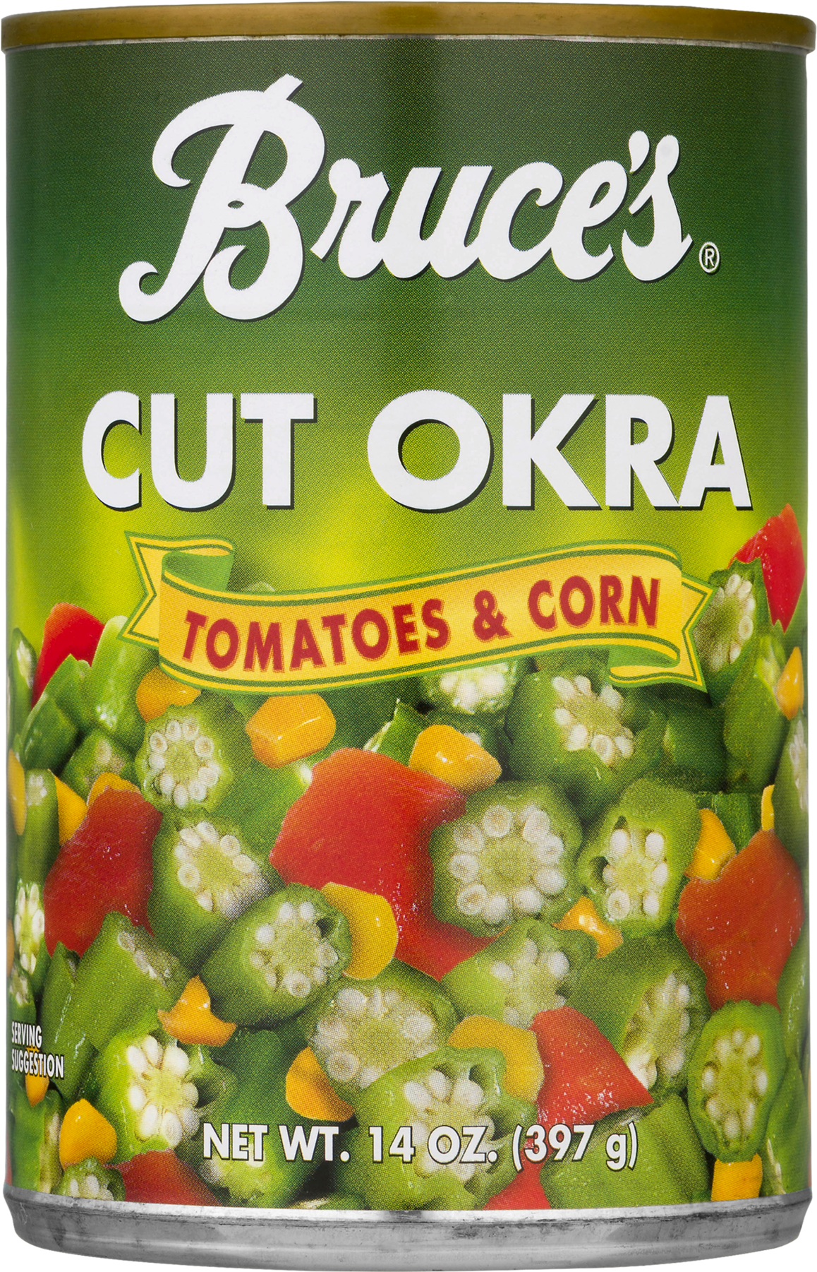 Bruce's Cut Okra Tomatoes & Corn, 14 Oz - Bruce's Cut Okra (1800x1800), Png Download
