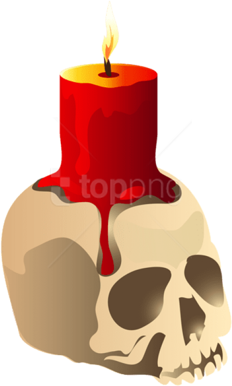 Free Png Download Halloween Skull Candle Png Images - Halloween Candle Clipart (480x803), Png Download
