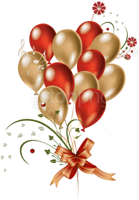 Free Png Download Transparent Red And Gold Balloons - Happy Birthday Red And Gold Balloons (480x678), Png Download