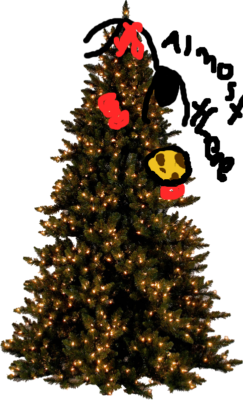 Photoshop Christmas Photo - Black Christmas Tree (485x799), Png Download