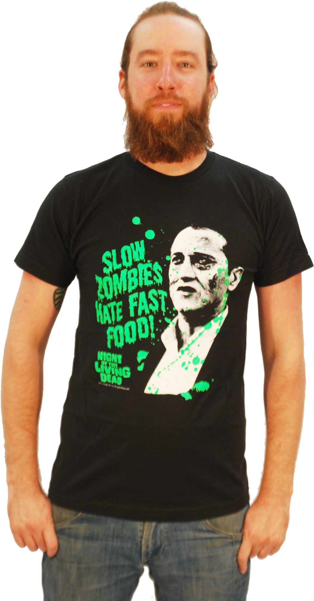 Night Of The Living Dead "slow Zombies Hate Fast Food" - Night Of The Living Dead Tshirt (1197x2048), Png Download
