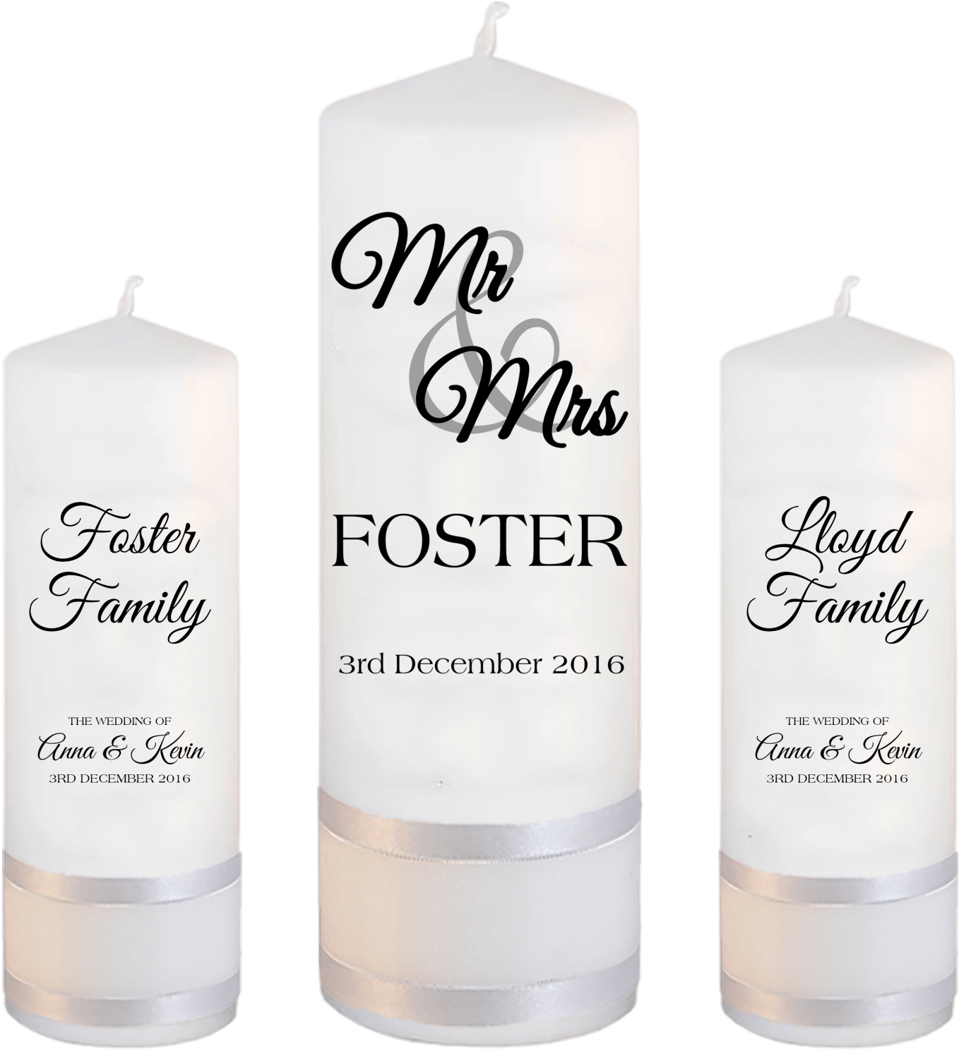 Wedding Unity Candle Set Mr And Mrs Font - Candle Inscription For Wedding (1633x1600), Png Download