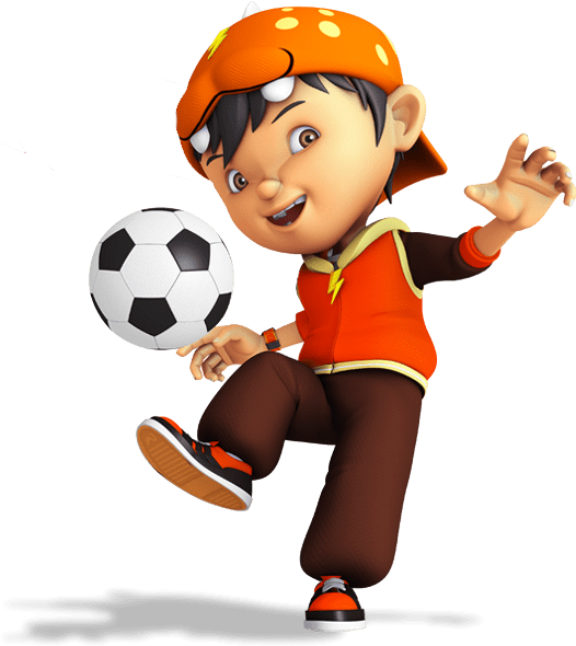 Boboiboy Playing Football - Boboiboy Png (536x610), Png Download