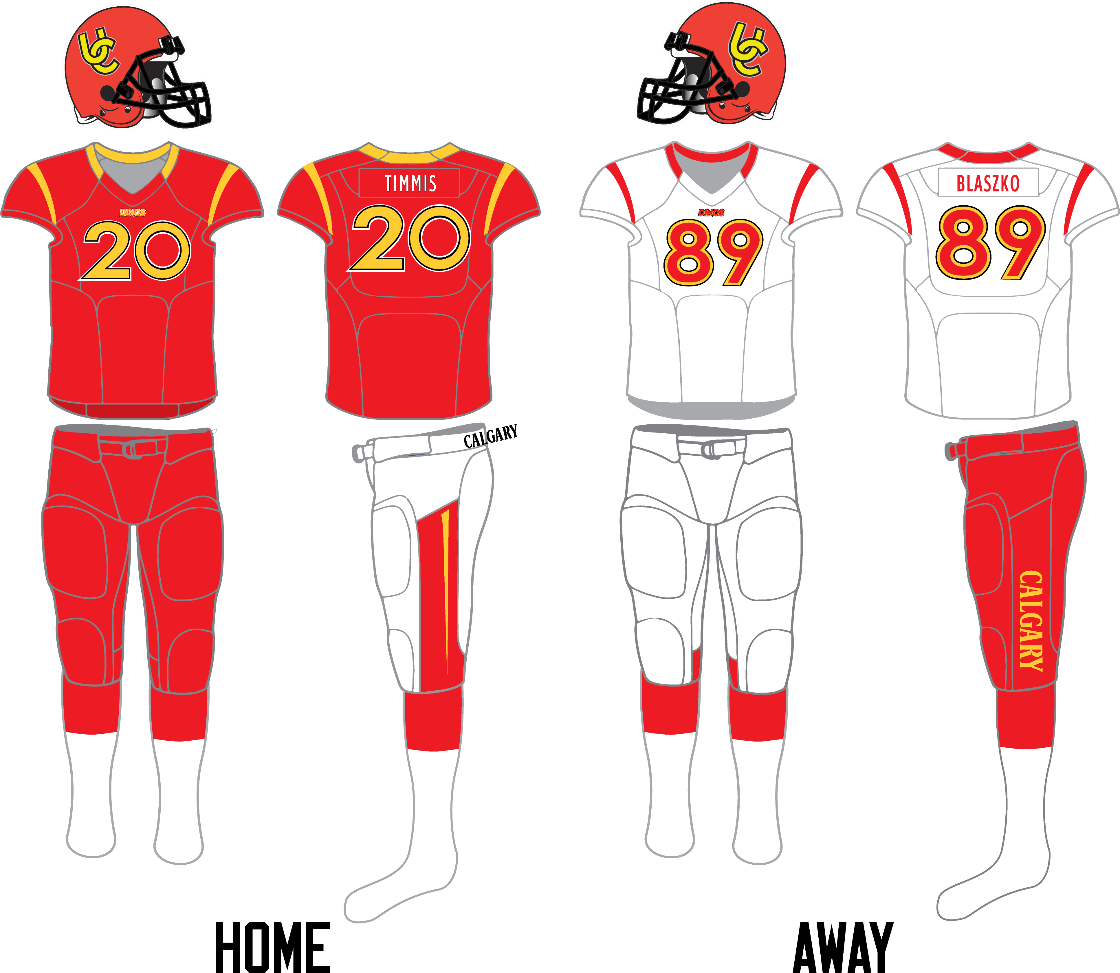 Calgary Dinos Football Uniform Since 2013 - University Of Calgary Football Logo (4000x4000), Png Download