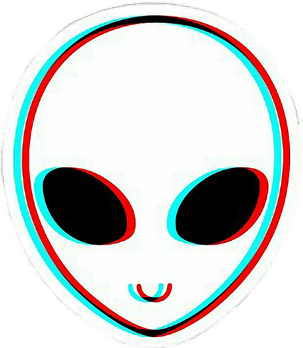 Ftestickers Glitch White Colors - Alien Png (634x700), Png Download