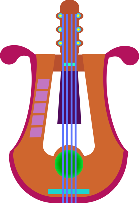 Vector Illustration Of Greek Classical Lyre From Antiquity (480x700), Png Download