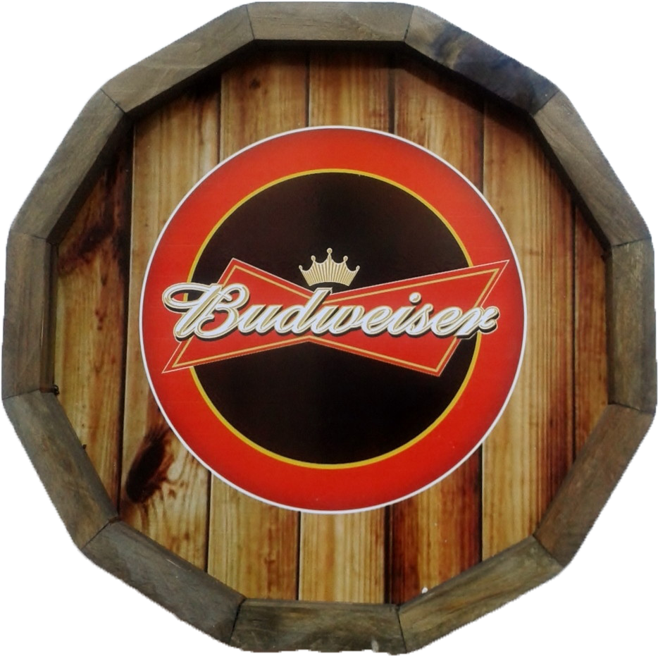 Photo Placa De Cerveja Decorativa Bud Barril - Placas Madeira De Cerveja (1009x1024), Png Download
