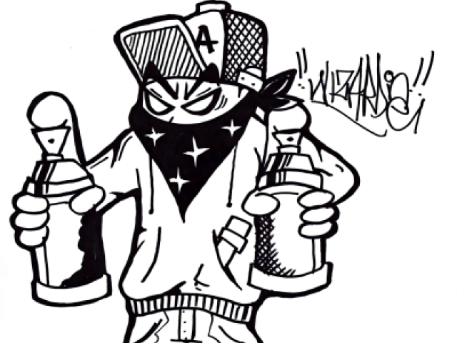 Drawn Graffiti Guy - Graffiti Art Spray Can (640x480), Png Download