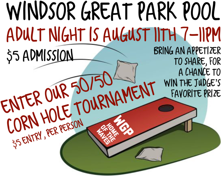 The Pool Is Open Tuesday-sunday, - Cornhole (900x714), Png Download