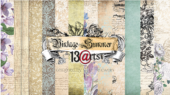 13 Arts Vintage Summer 12 X 12 Paper Pack - Scrapbooking (570x570), Png Download