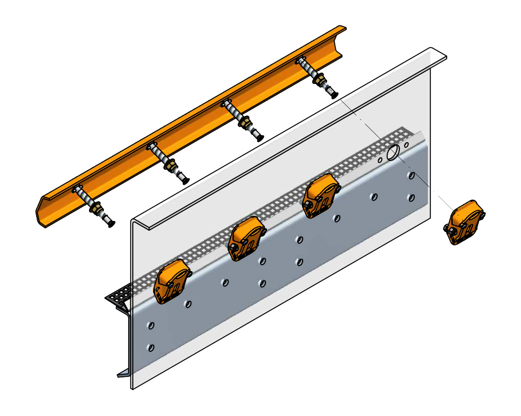 Ty Rail Quick Tensioning System - Technical Drawing (1024x819), Png Download