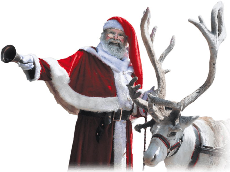 Santa Reindeer Brochure - Santa Claus (912x656), Png Download