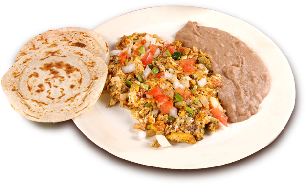 Huevos Al Gusto Png - Machacado Con Huevo Y Frijoles (673x483), Png Download