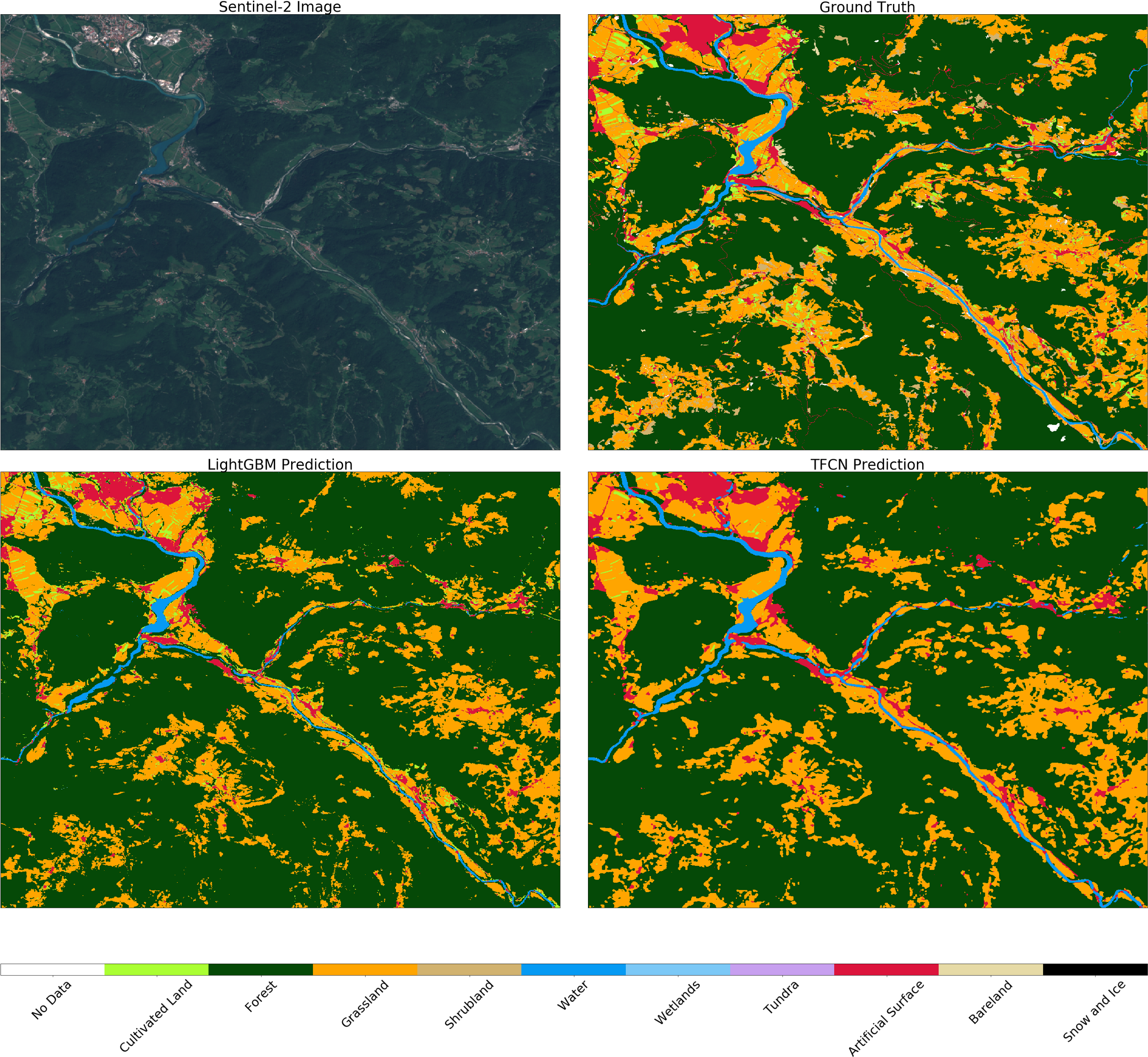 Comparison Of Different Predictions Of Land Cover Classification - Visual Arts (2600x2393), Png Download