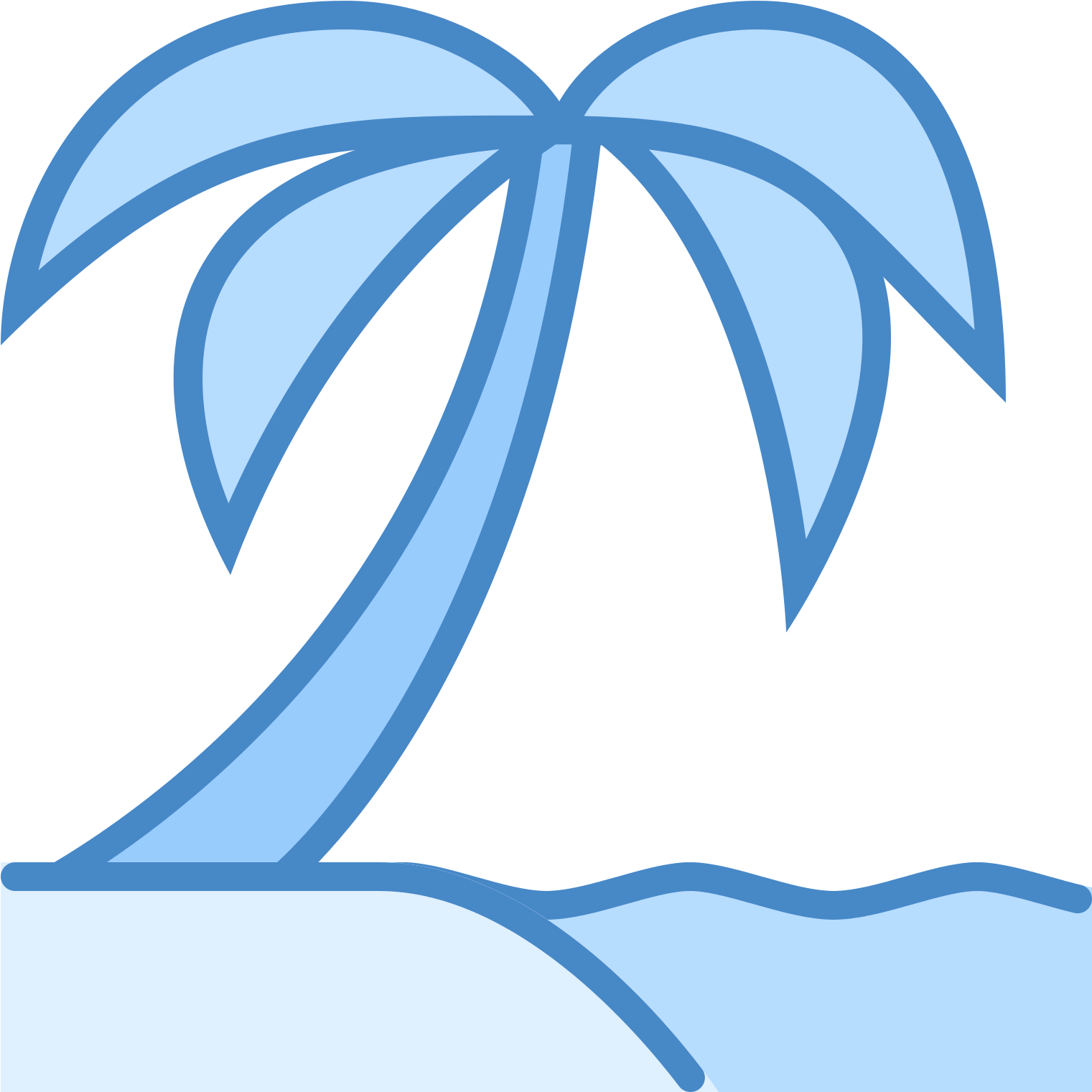 Free Download At Icons8 - Beach Icon Blue (1600x1600), Png Download