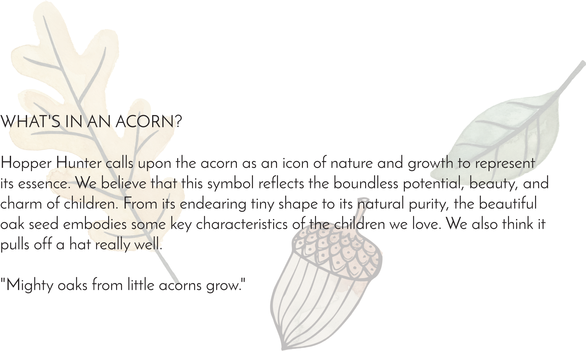 Hopper Hunter Calls Upon The Acorn As An Icon Of Nature - Diagram (2026x1316), Png Download
