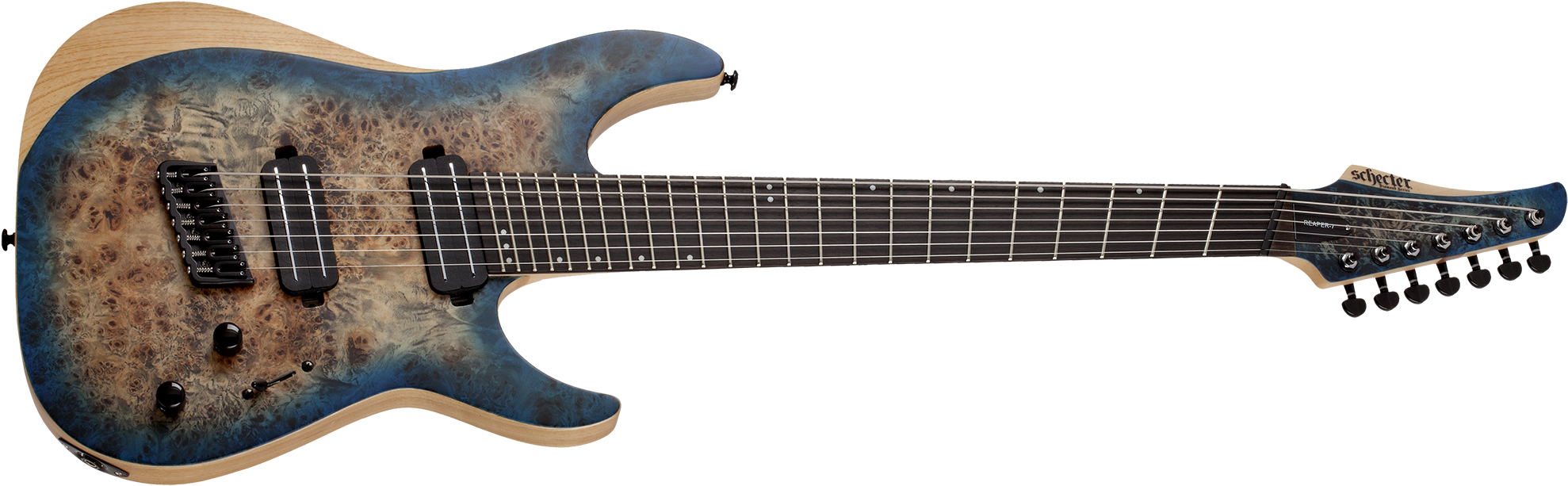Schecter Reaper-7 String Multiscale Satin Sky Burst - Schecter Reaper 7 Multiscale (2000x640), Png Download