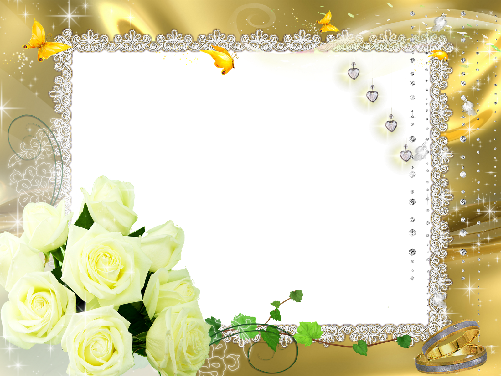 Frames Png - Casamento - Garden Roses (1600x1200), Png Download