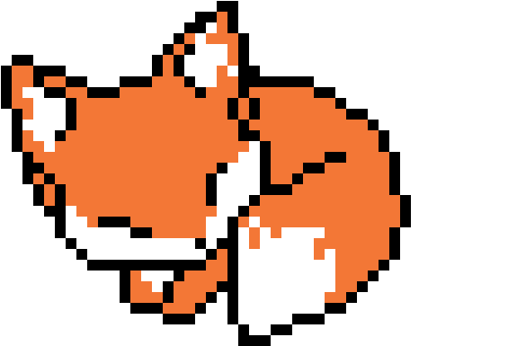 Baby Fox - Cute Fox Pixel Art (1200x1200), Png Download