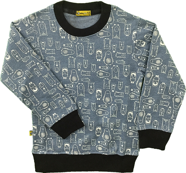 Baby Fox Sweat Shirt- Super Blue - Sweater (650x603), Png Download